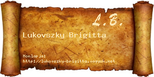 Lukovszky Brigitta névjegykártya